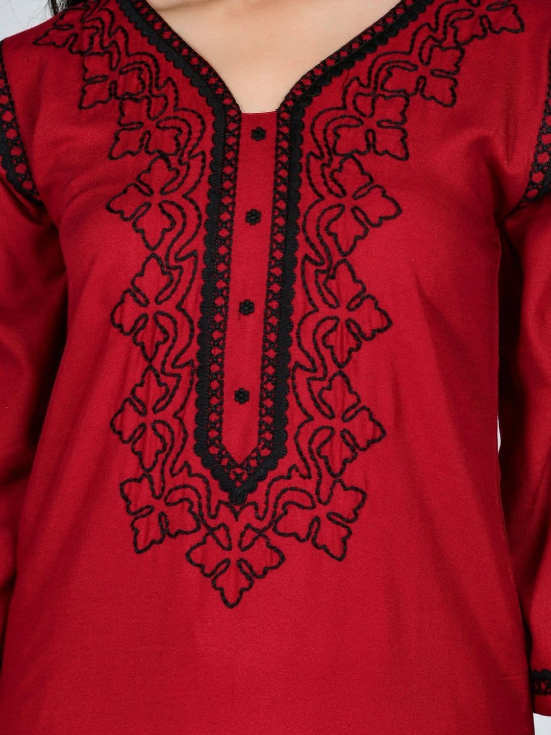 YOJINI Women Ethnic Motifs Embroidered Regular Thread Work Kurta with Palazzos thumbnail 6
