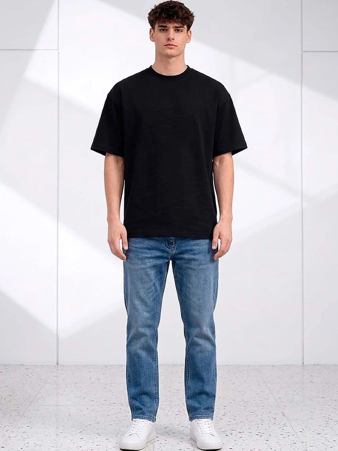Mast & Harbour Men Printed Drop-Shoulder Sleeves T-shirt thumbnail 2