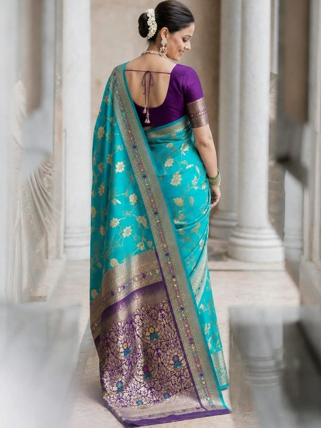 vastranagari Woven Design Zari Art Silk Designer Banarasi Saree thumbnail 4