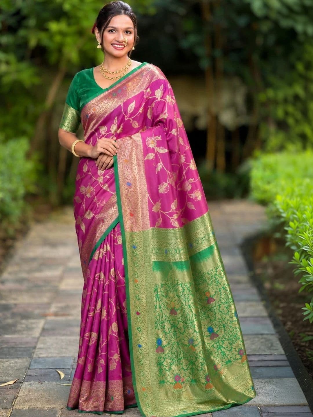 Veera Collection Woven Design Zari Art Silk Designer Banarasi Saree - view 1