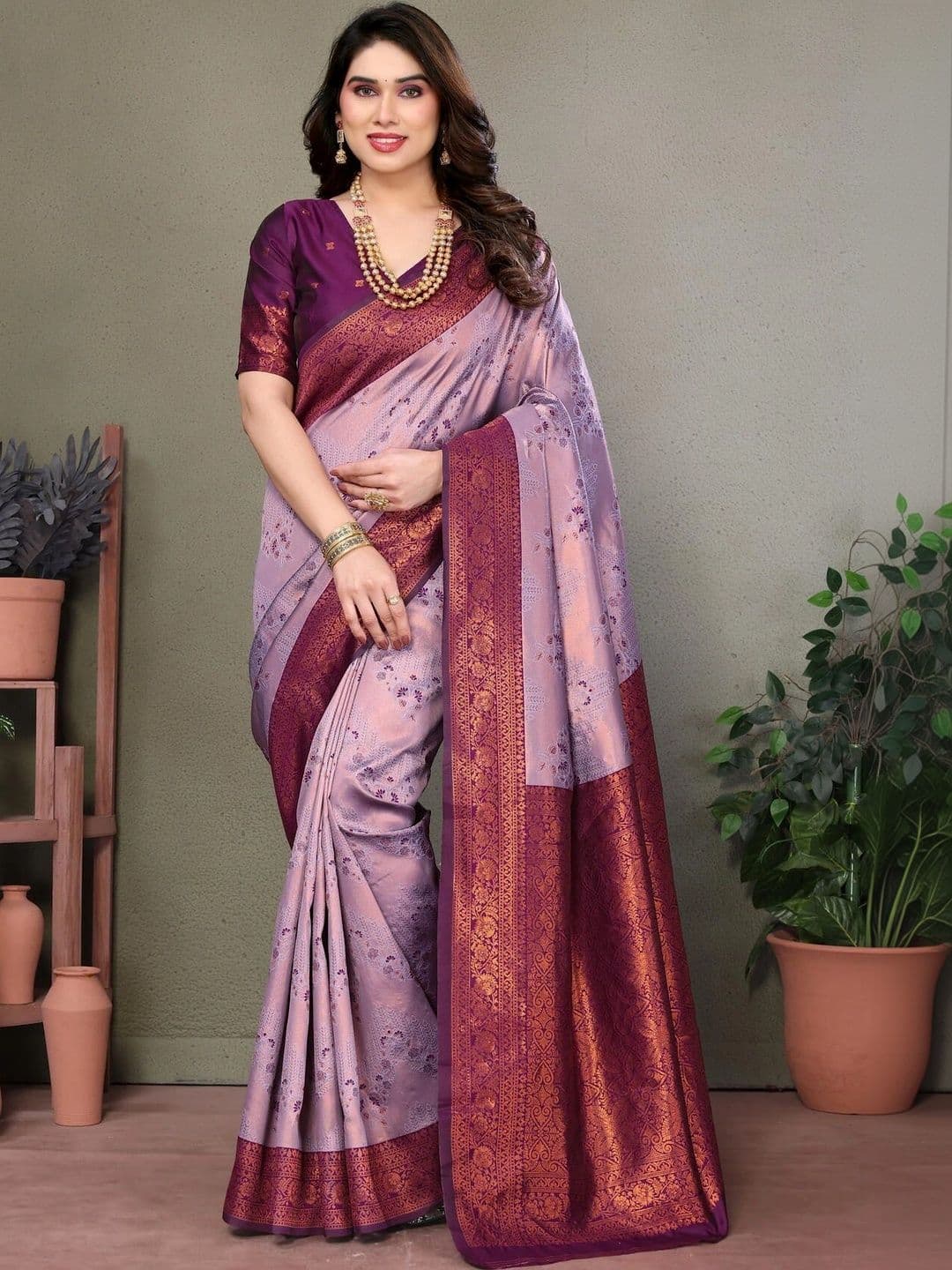 VS MALL Woven Design Zari Banarasi Saree - view 1