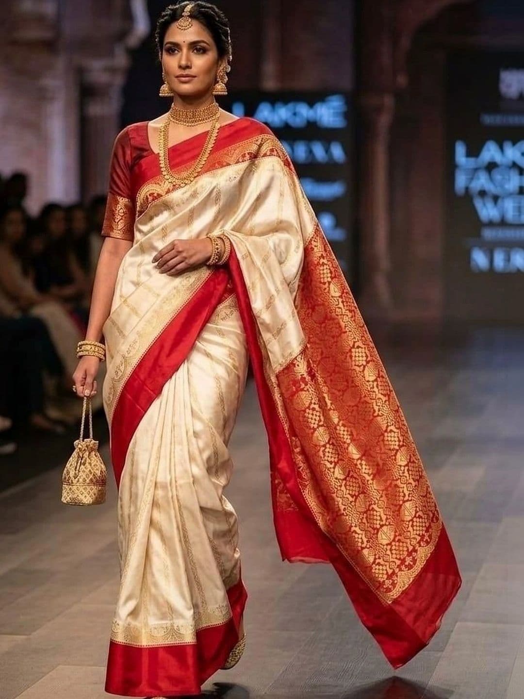 SILK HERITAGE Striped Zari Art Silk Saree thumbnail 2