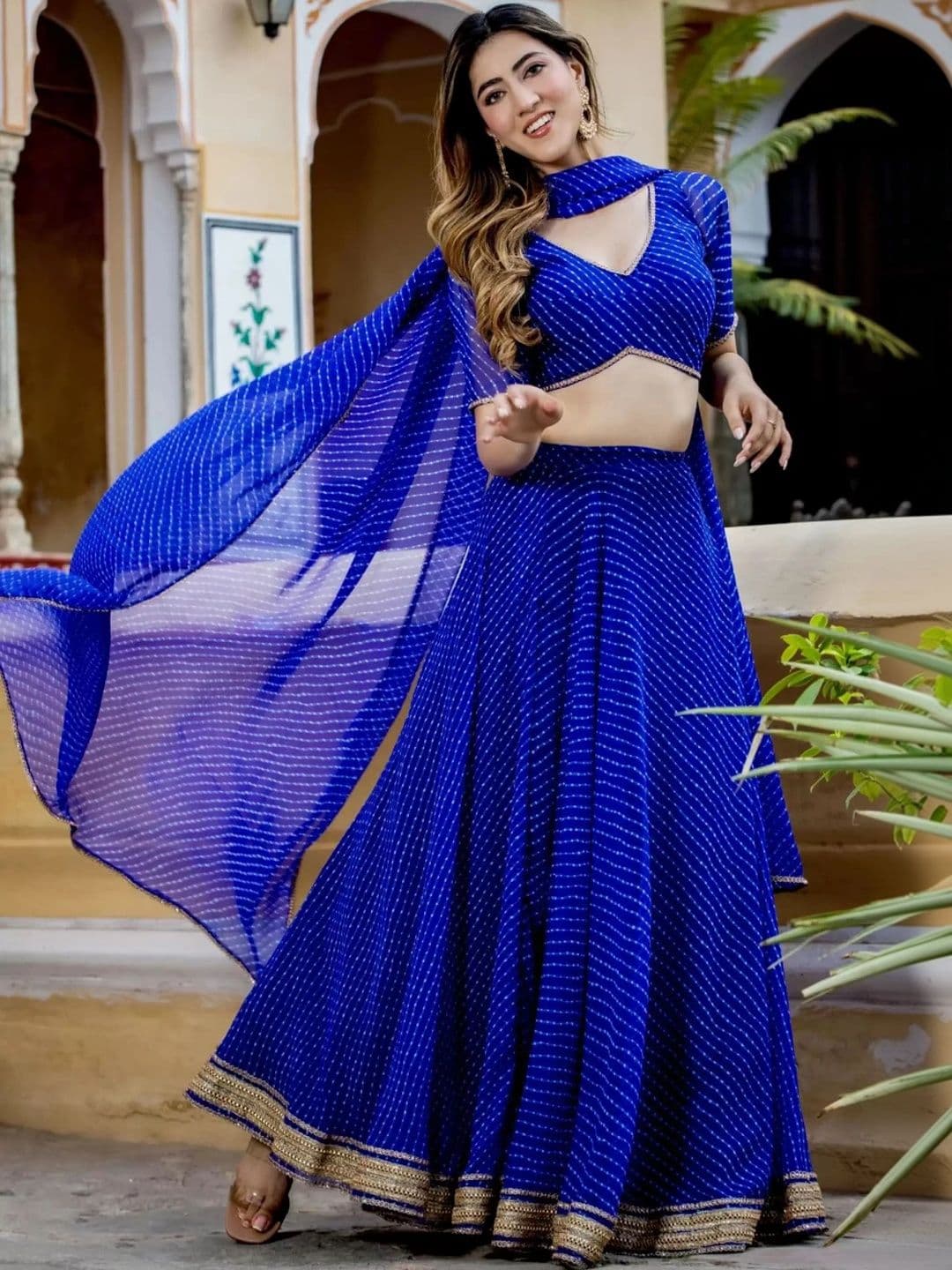 KRYSAL Printed Semi-Stitched Lehenga & Unstitched Blouse With Dupatta thumbnail 3