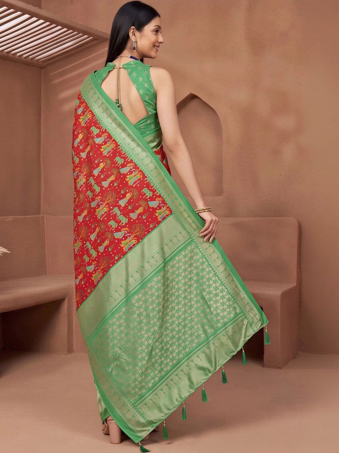 Anouk Woven Design Zari Designer Saree thumbnail 7