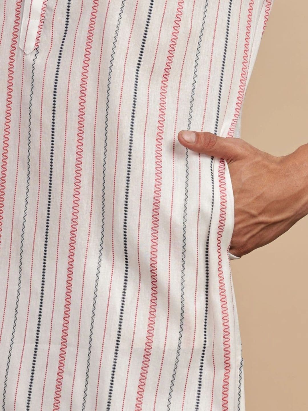 Anouk Men Cotton Striped Kurta thumbnail 5