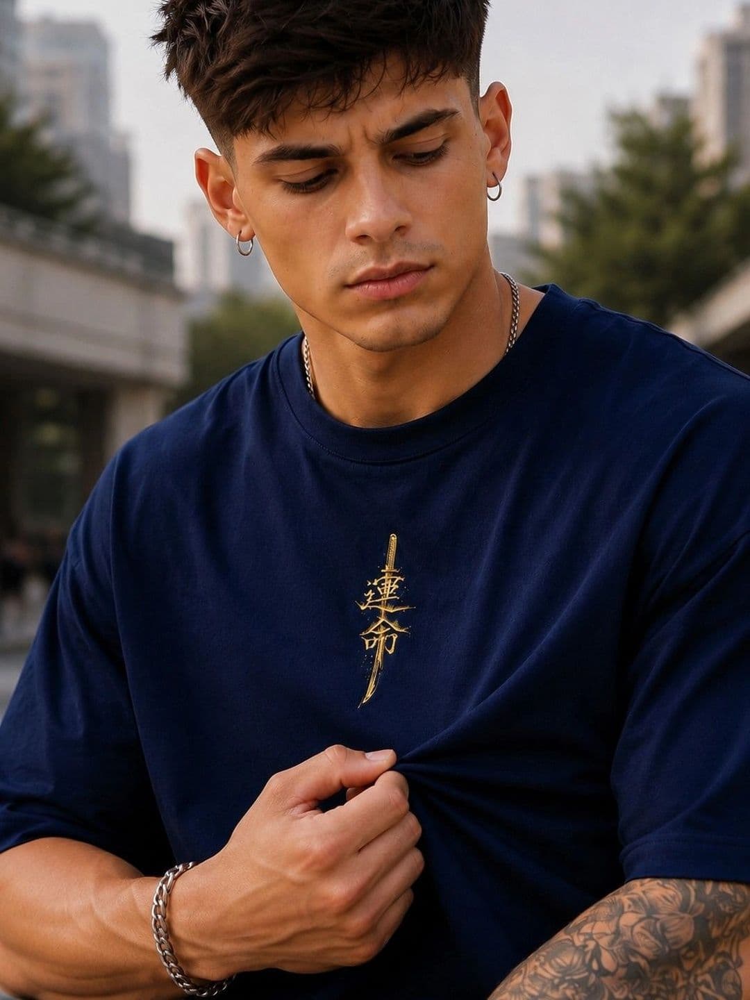 Moda Rapido Men Printed Drop-Shoulder Sleeves T-shirt thumbnail 3
