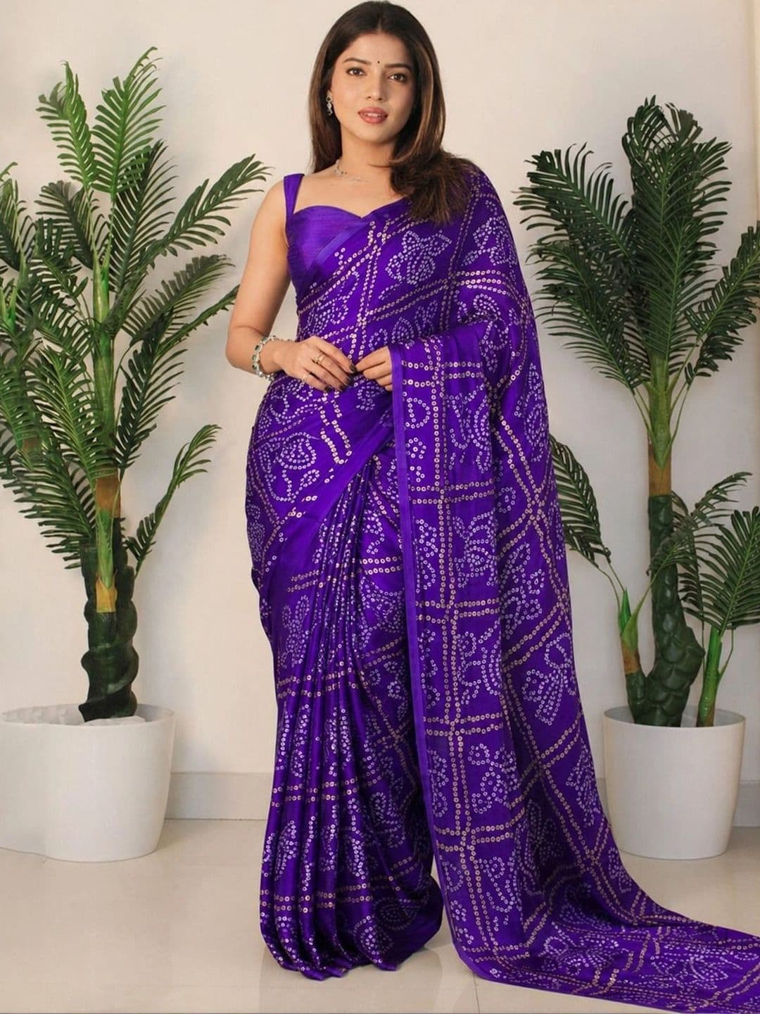 Sita Bandhani Pure Georgette Saree - view 1