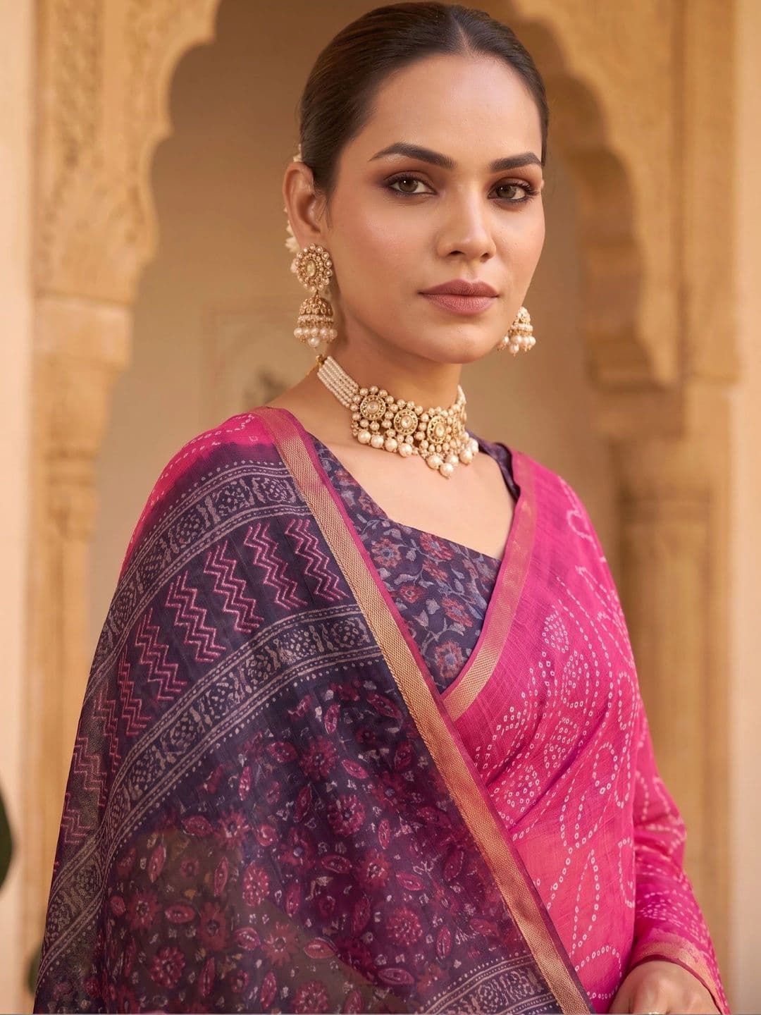Sangria Bandhani Art Silk Designer Saree thumbnail 3