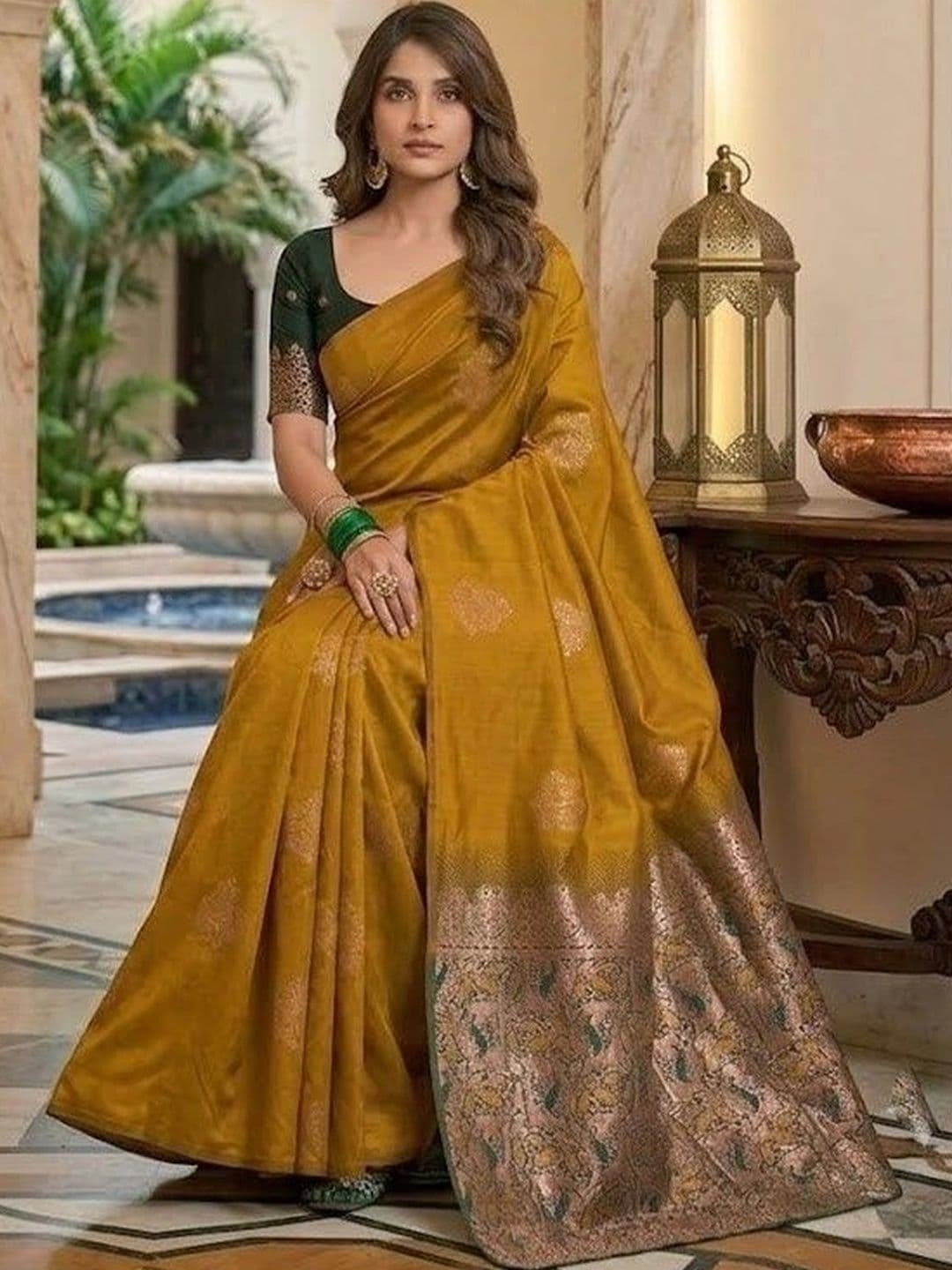 AJ FASHION PLUS Woven Design Zari Art Silk Banarasi Saree thumbnail 2