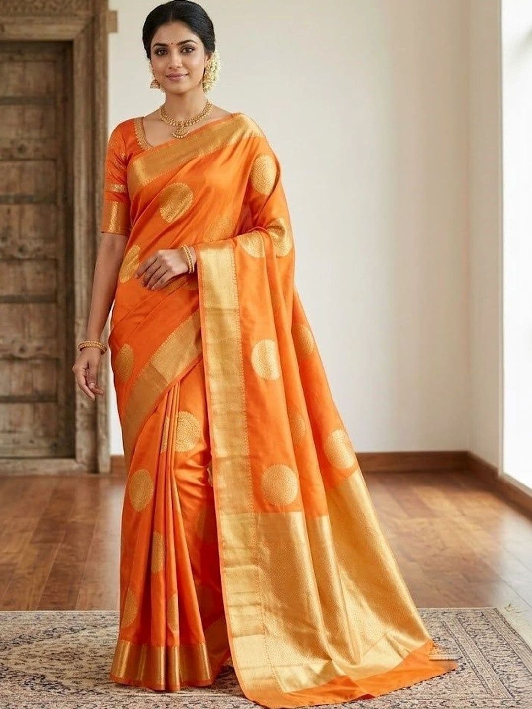 AdoreeStitch Woven Design Zari Art Silk Banarasi Saree - view 1