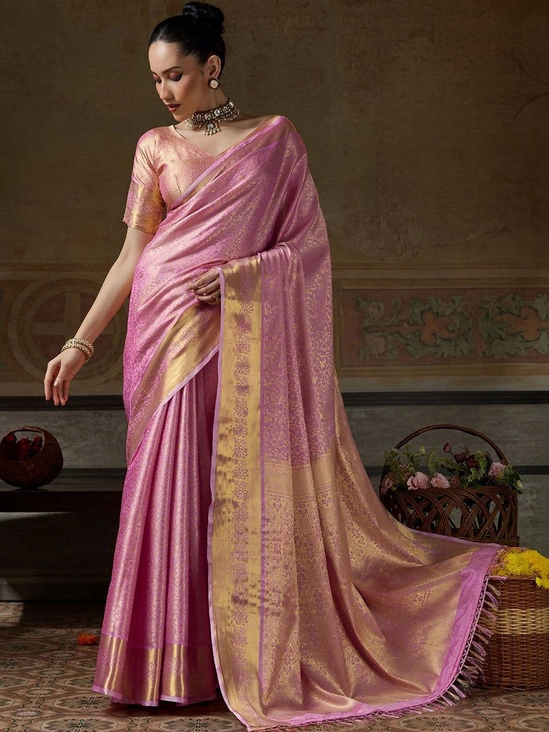 Sutriti Zari Silk Blend Designer Banarasi Saree - view 1