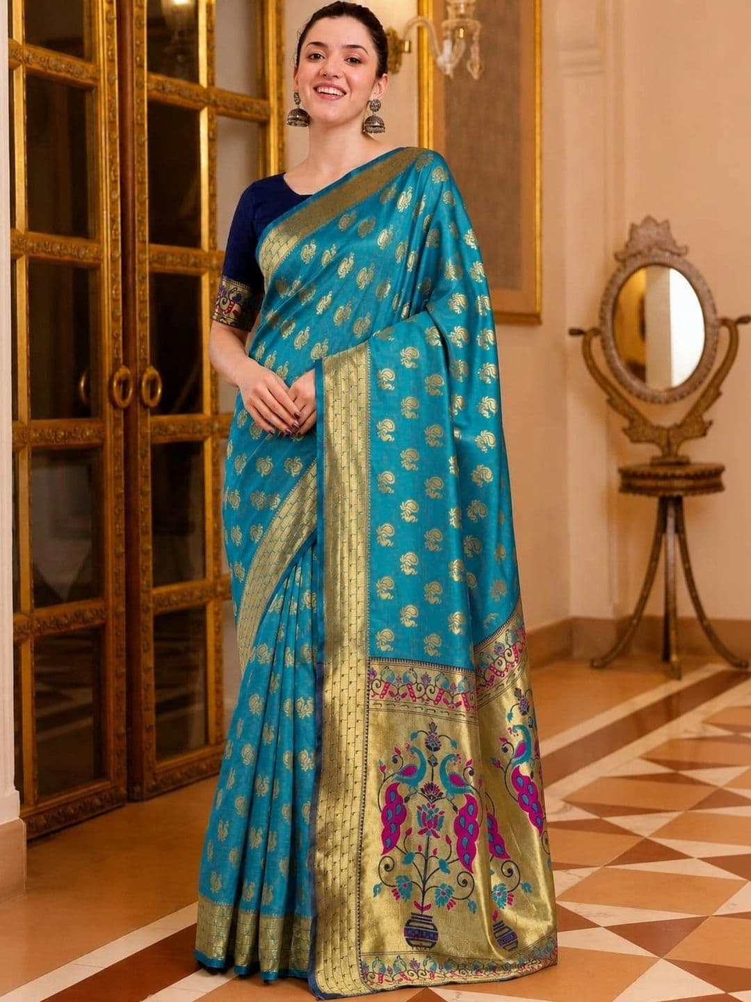 vastranagari Woven Design Zari Art Silk Designer Banarasi Saree - view 1