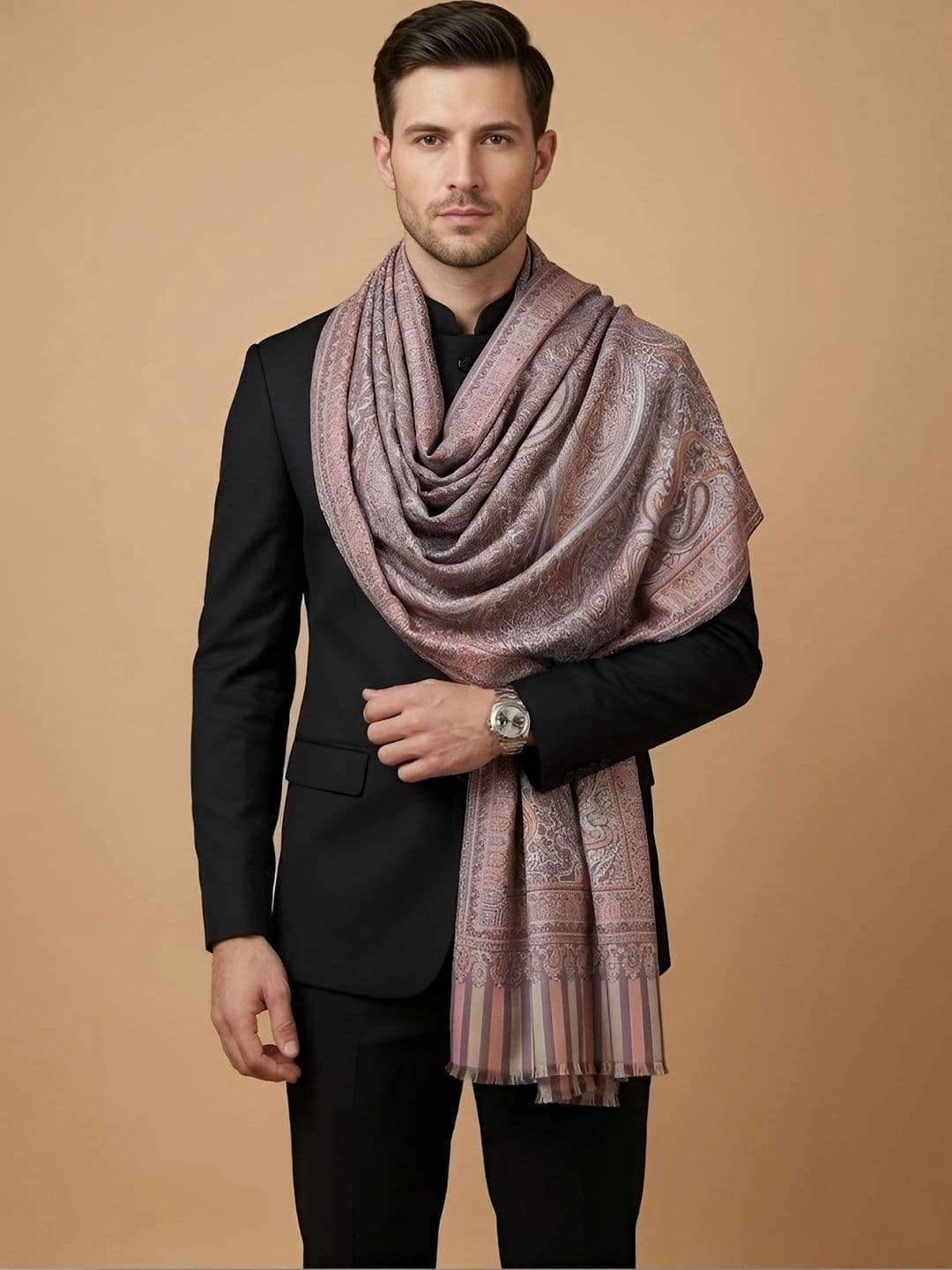 MUFFLY Men Woven Design Stole thumbnail 5