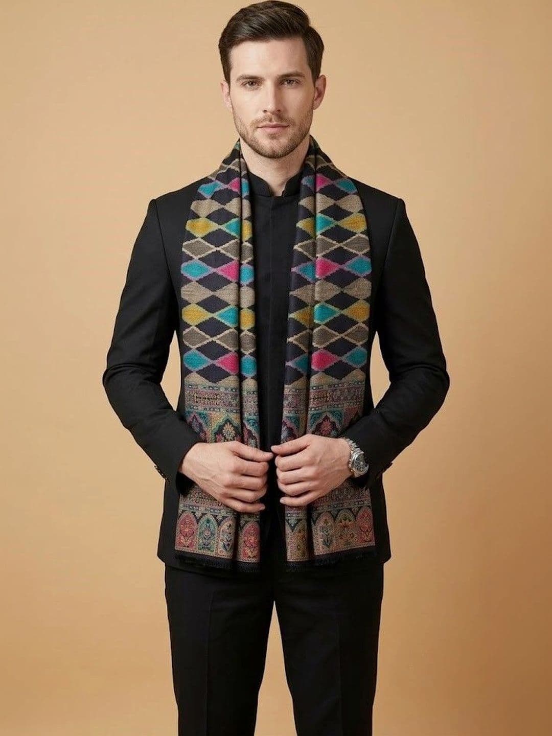 MUFFLY Men Woven Design Stole thumbnail 6