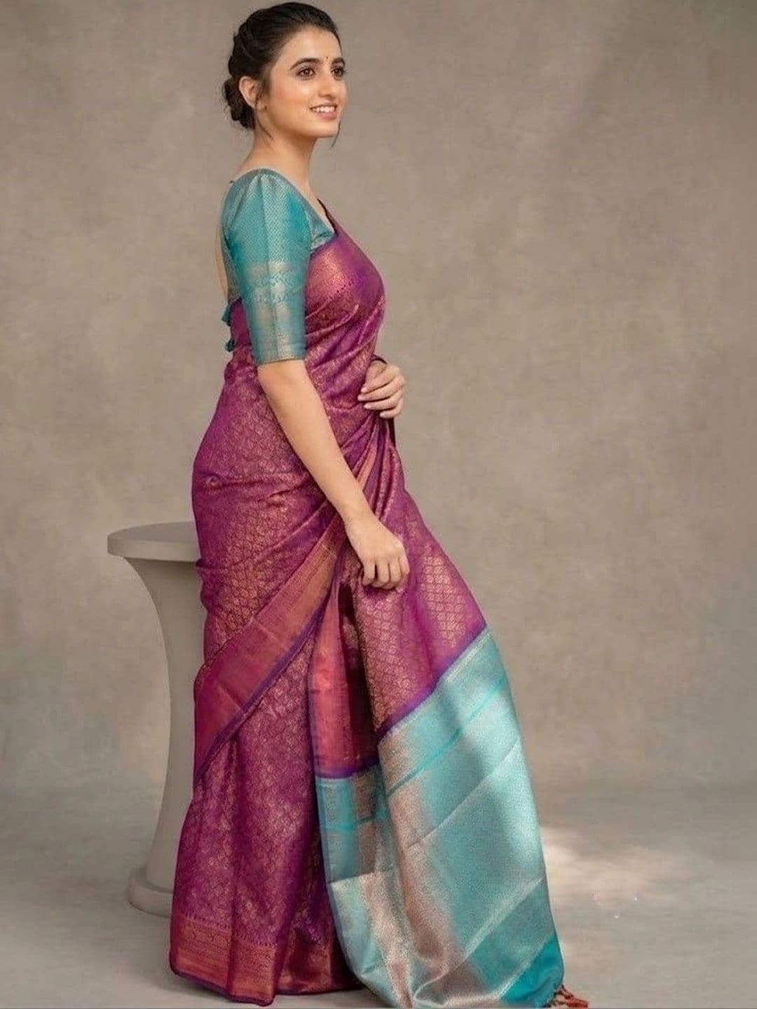 AwadhiCraft Woven Design Zari Art Silk Banarasi Saree thumbnail 7