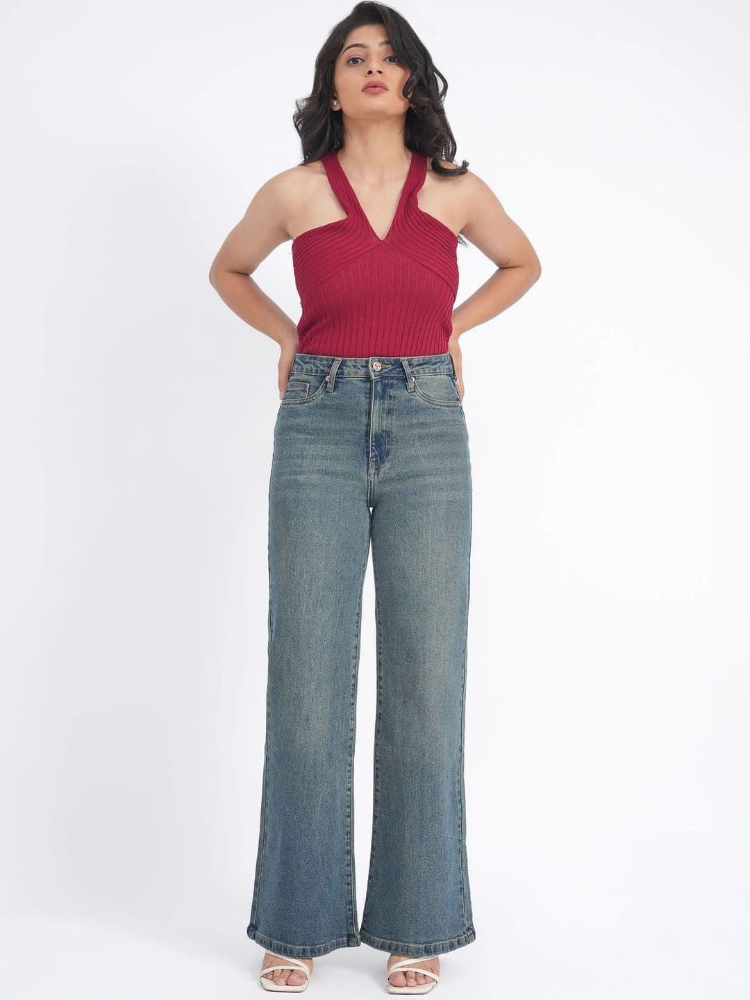 Defrost Jeans Women Wide Leg High-Rise Stretchable Jeans thumbnail 5