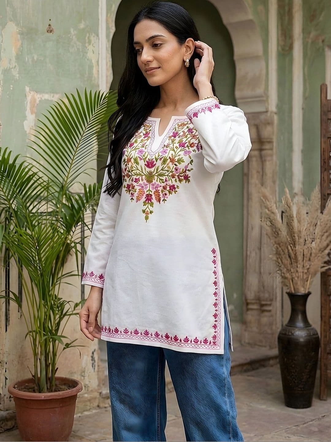 all about you Women Embroidered Thread Work Kurta thumbnail 3