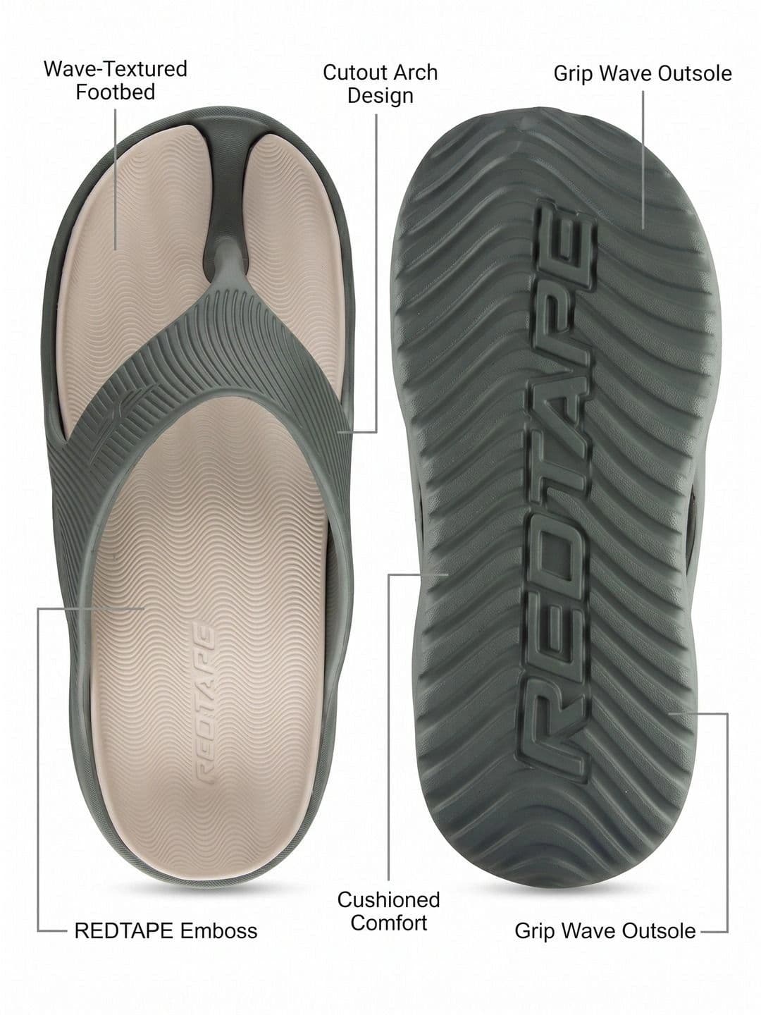 Red Tape Men Thong Flip-Flops thumbnail 4