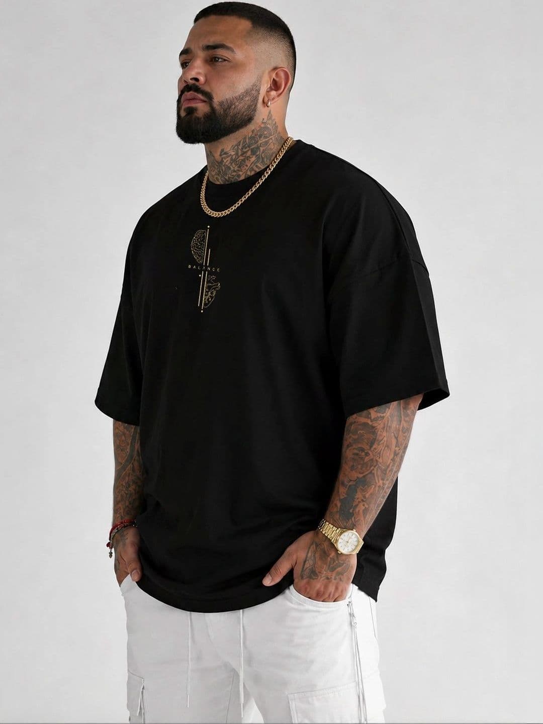 Moda Rapido Men Printed Drop-Shoulder Sleeves T-shirt thumbnail 2