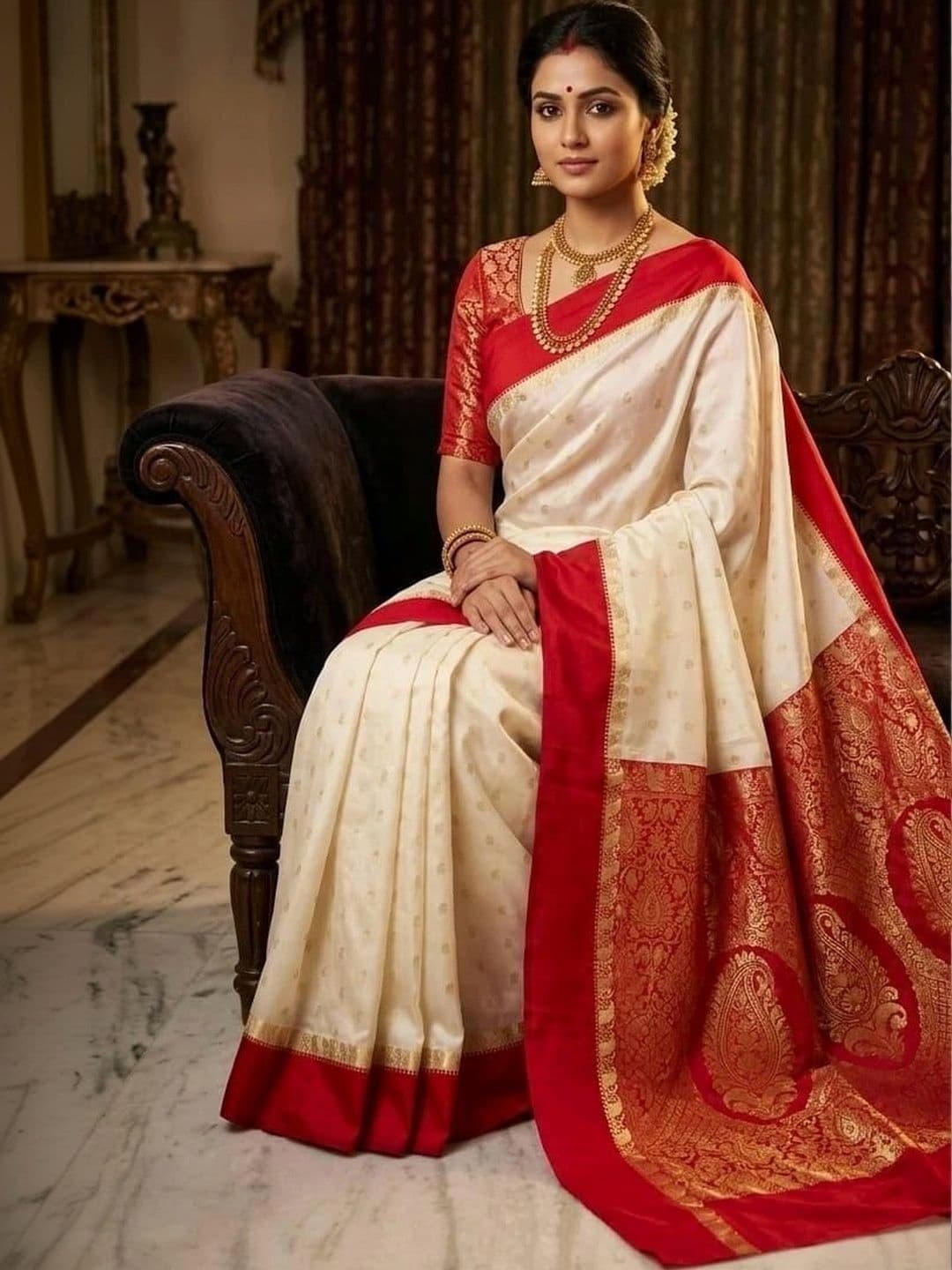 SILK HERITAGE Woven Design Zari Art Silk Saree thumbnail 6