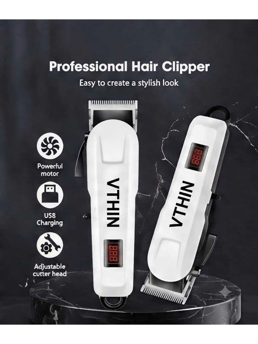 VTHIN Pro-Cut Cordless Hair Clipper with LED Digital Display thumbnail 4