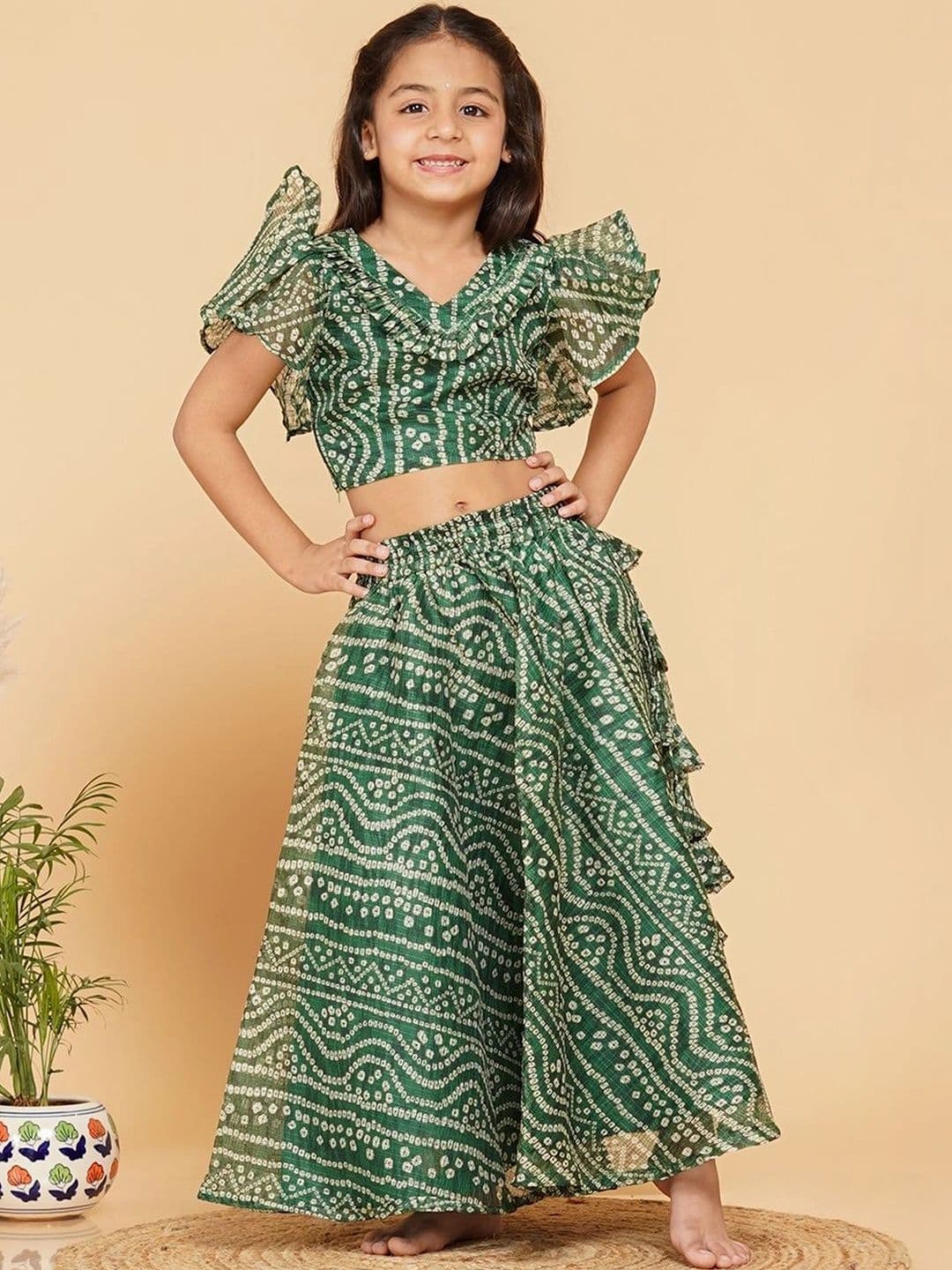 Laad Girls Printed Ready to Wear Lehenga & - view 1