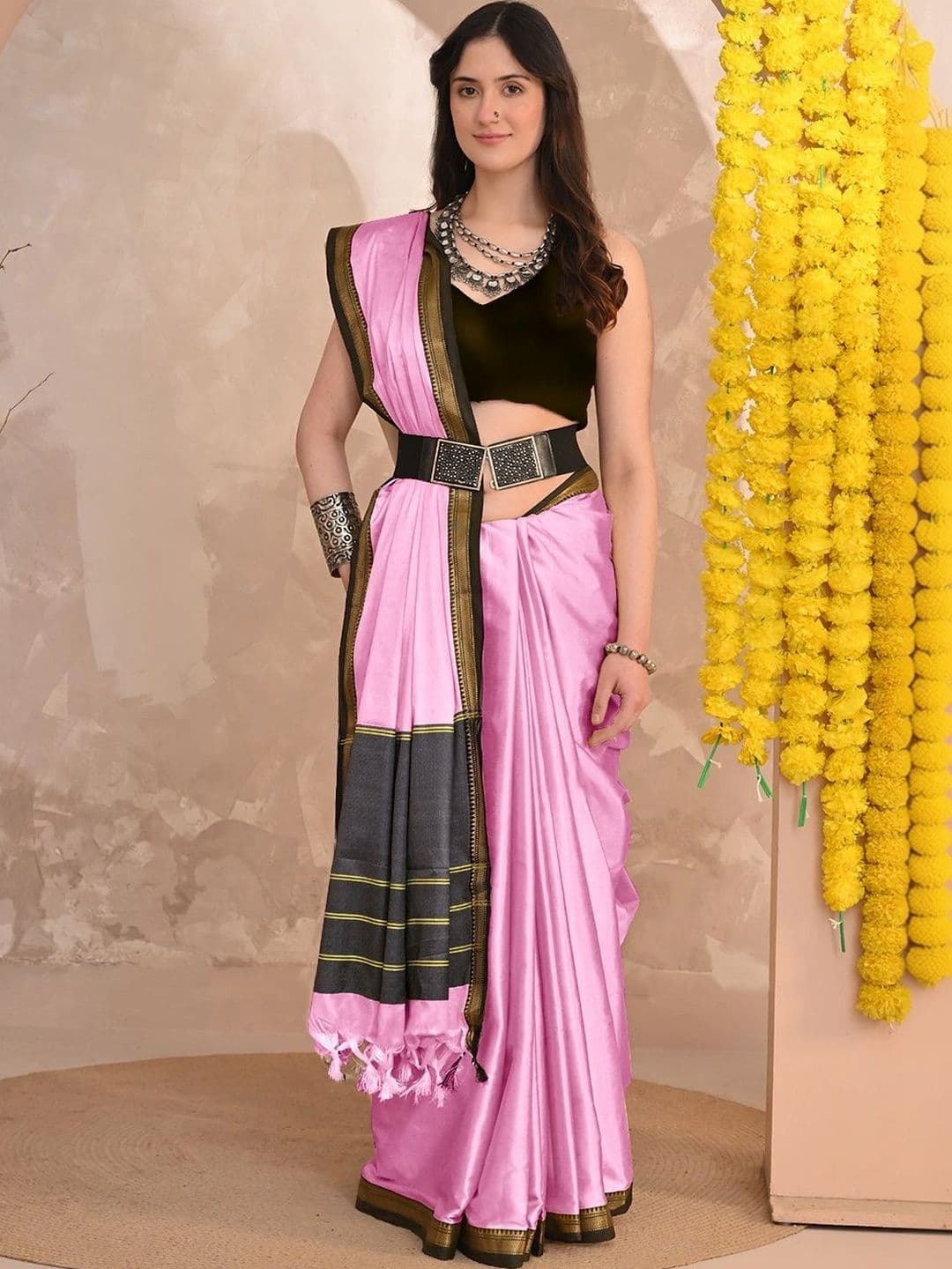 KALINI Striped Zari Designer Gadwal Saree thumbnail 4