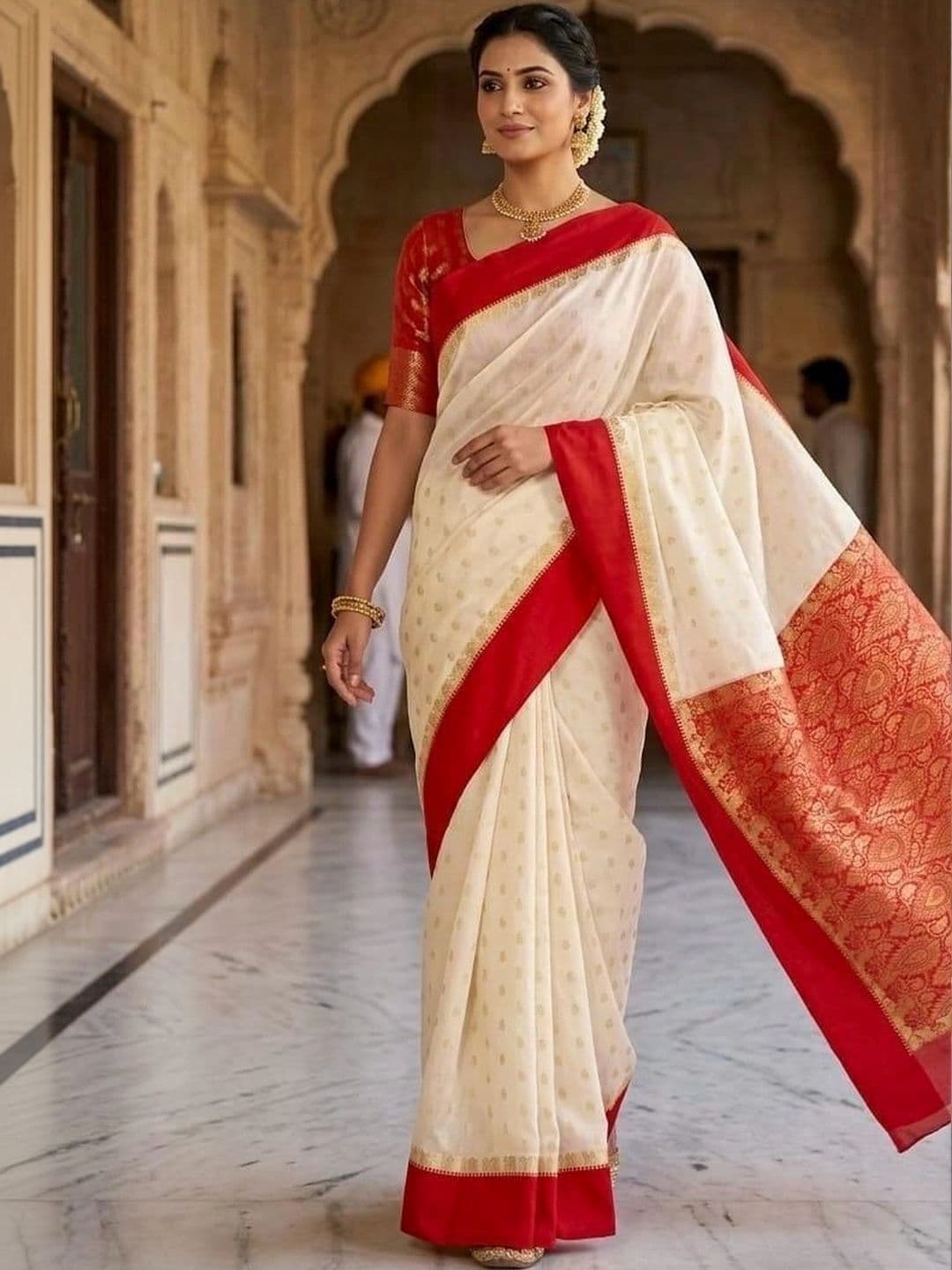 SILK HERITAGE Woven Design Zari Art Silk Saree thumbnail 5