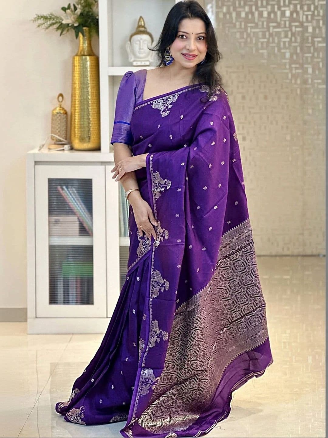 VS MALL Paisley Zari Banarasi Saree - view 1