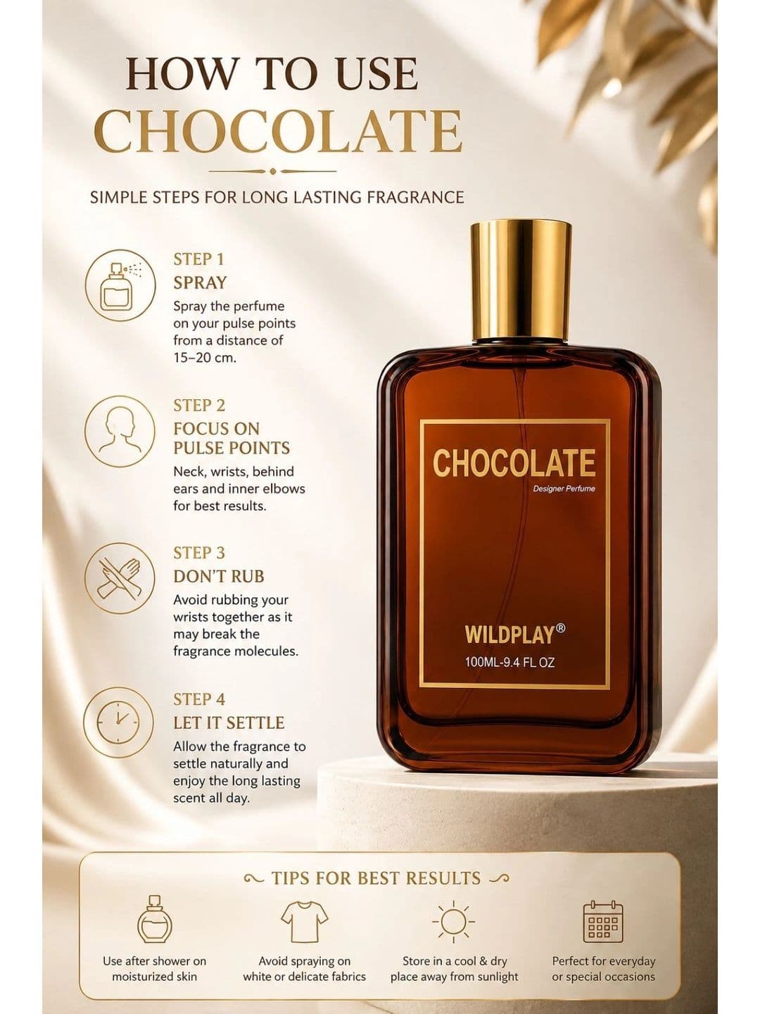 WILDPLAY Chocolate Long Lasting Eau De Parfum- 100 ml thumbnail 7