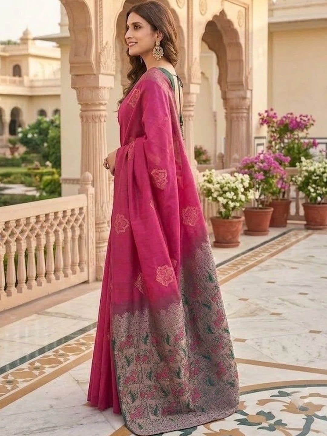 GMK Fashions Woven Design Zari Art Silk Banarasi Saree thumbnail 4