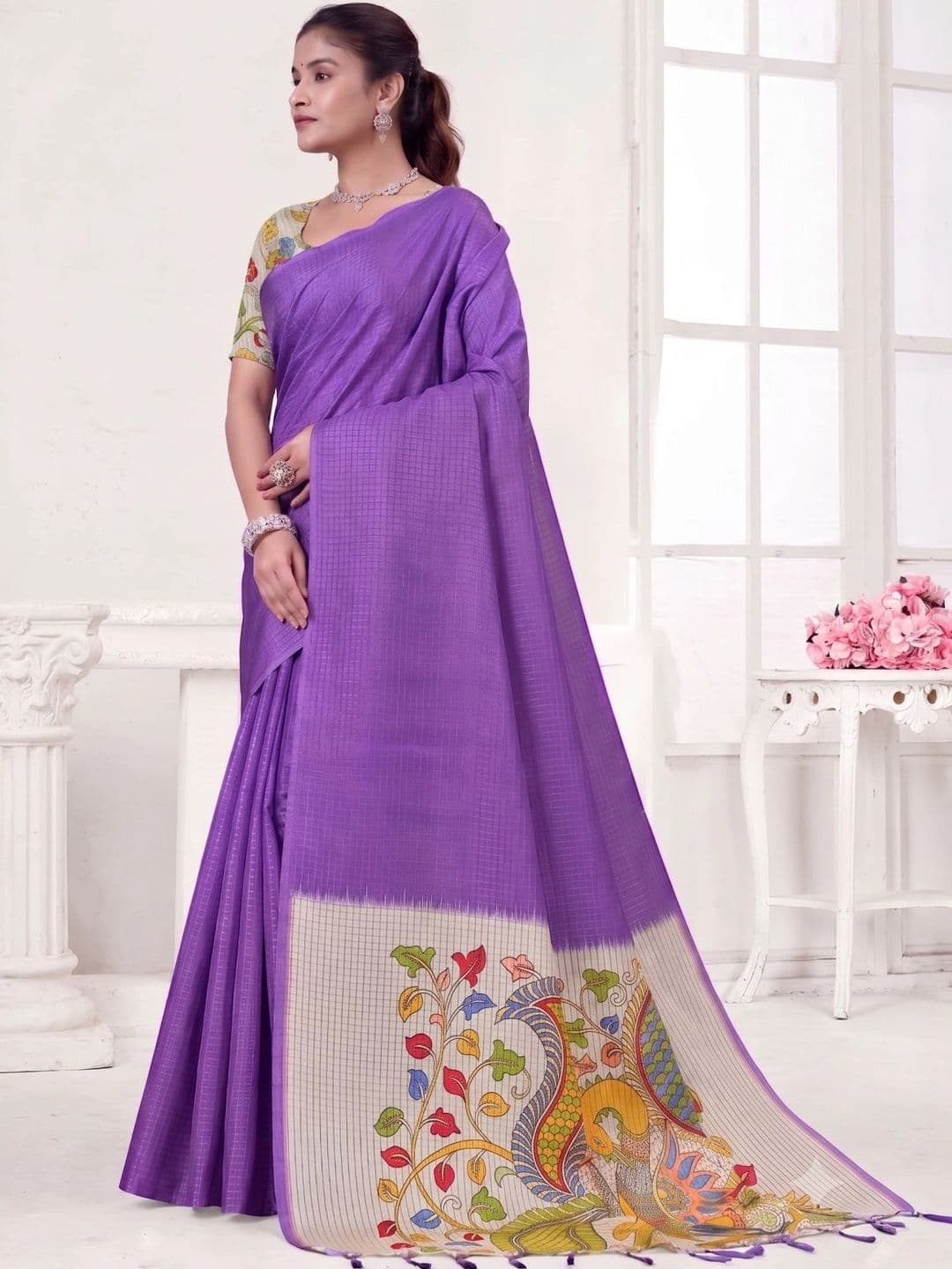 RASI FASHION Kalamkari Sungudi Saree thumbnail 2