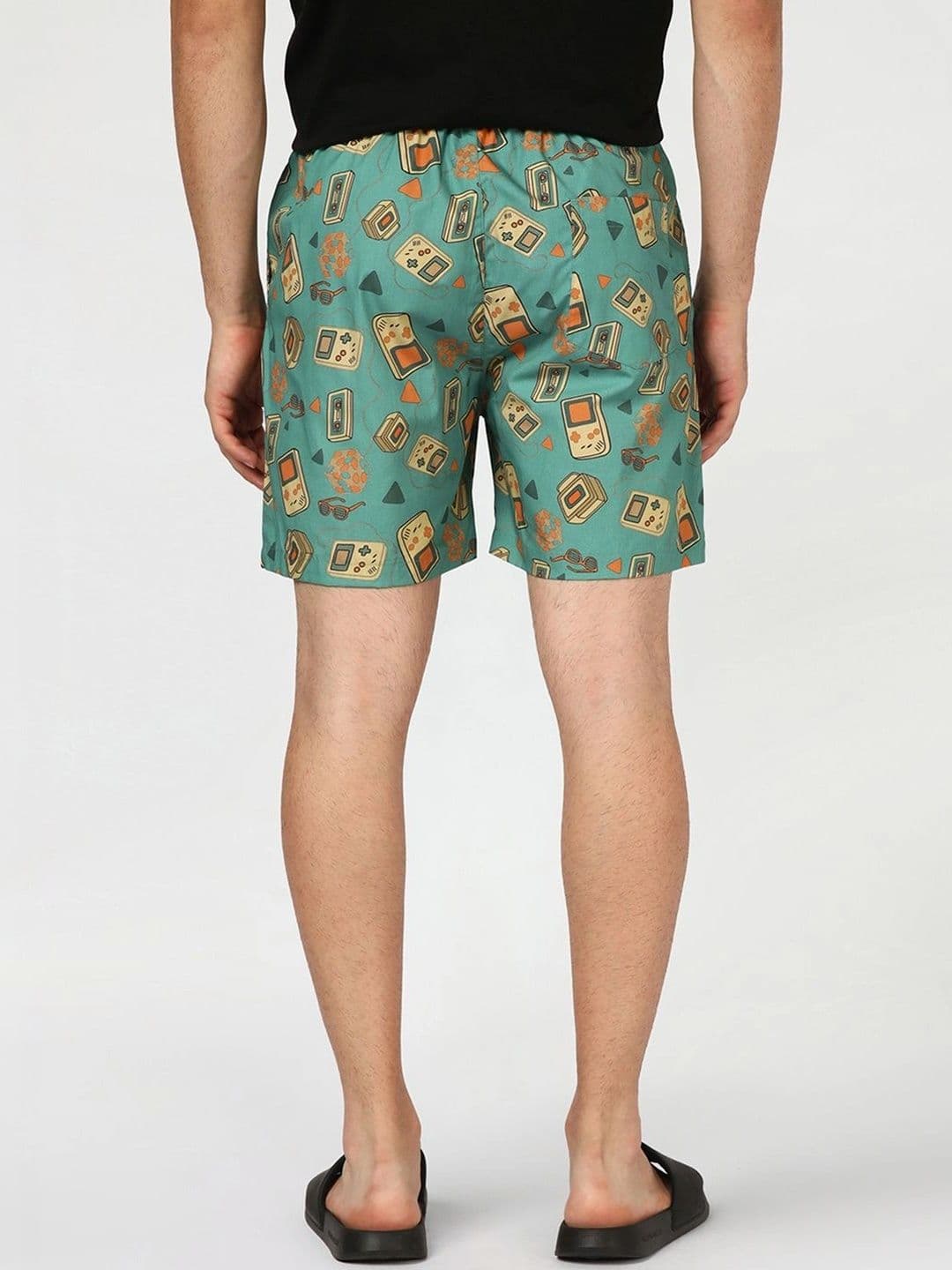 Bewakoof Men's Green All Over Printed Boxers thumbnail 10