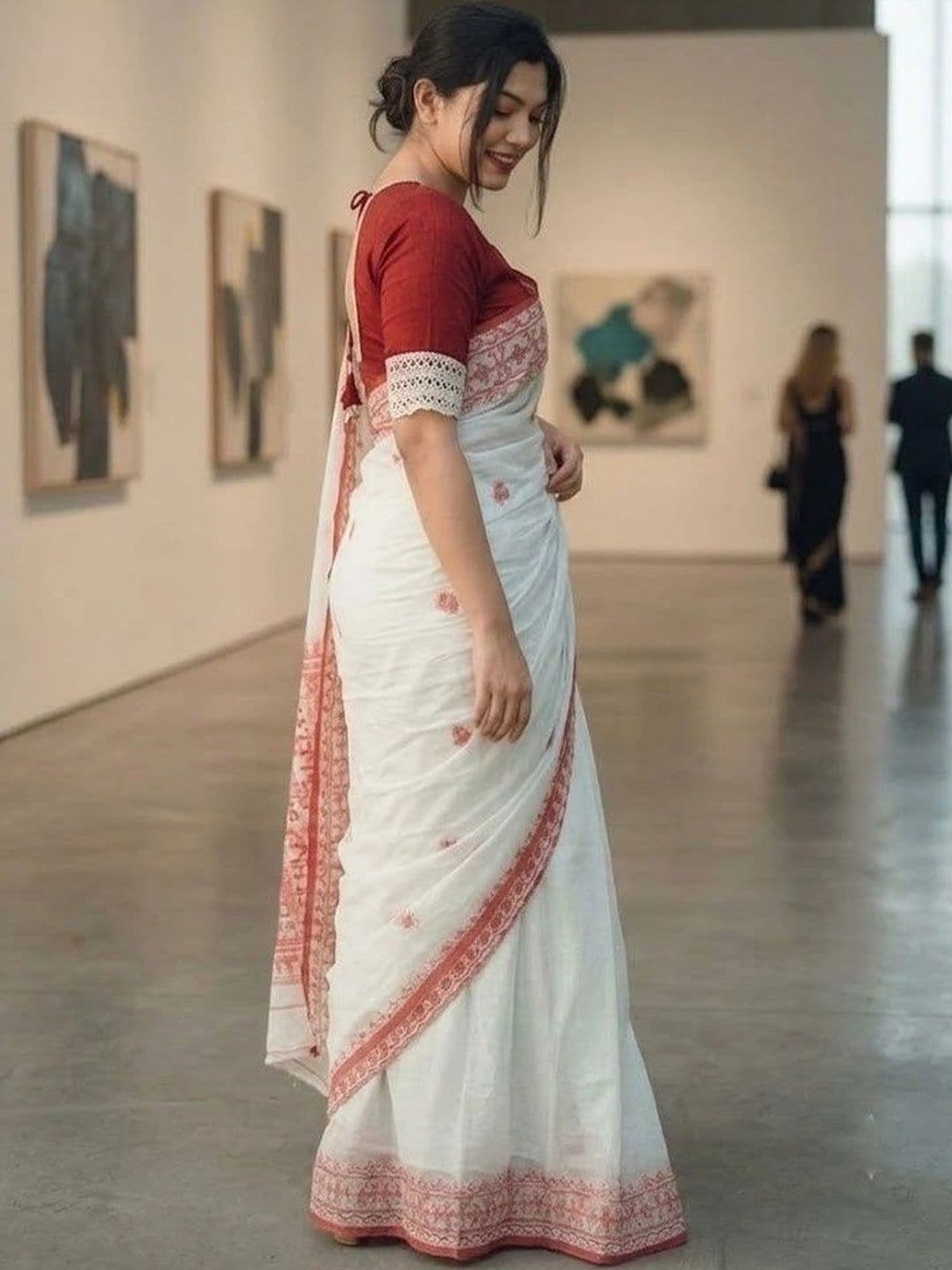 Narayan creations Woven Design Embroidered Art Silk Banarasi Saree thumbnail 3