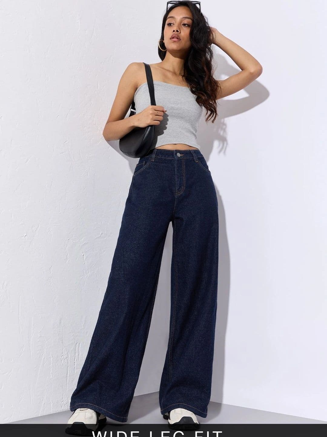 The Souled Store Women Wide Leg Mid-Rise Light Fade Jeans - view 1