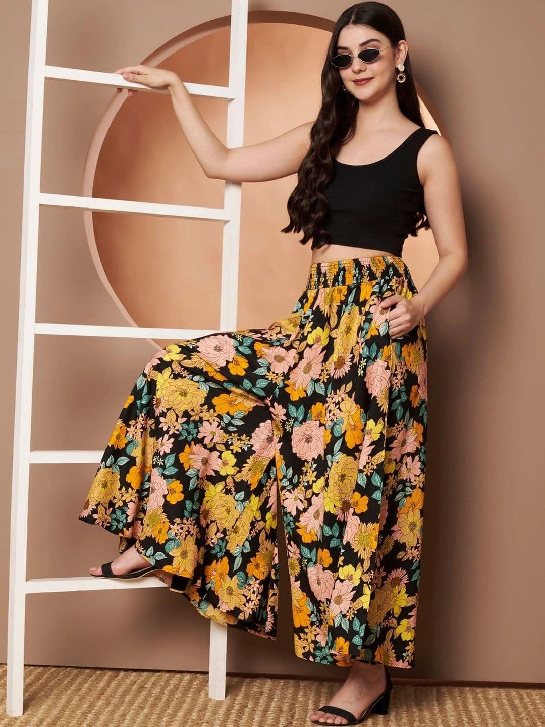 CORSICA Women Floral Printed Palazzos thumbnail 7