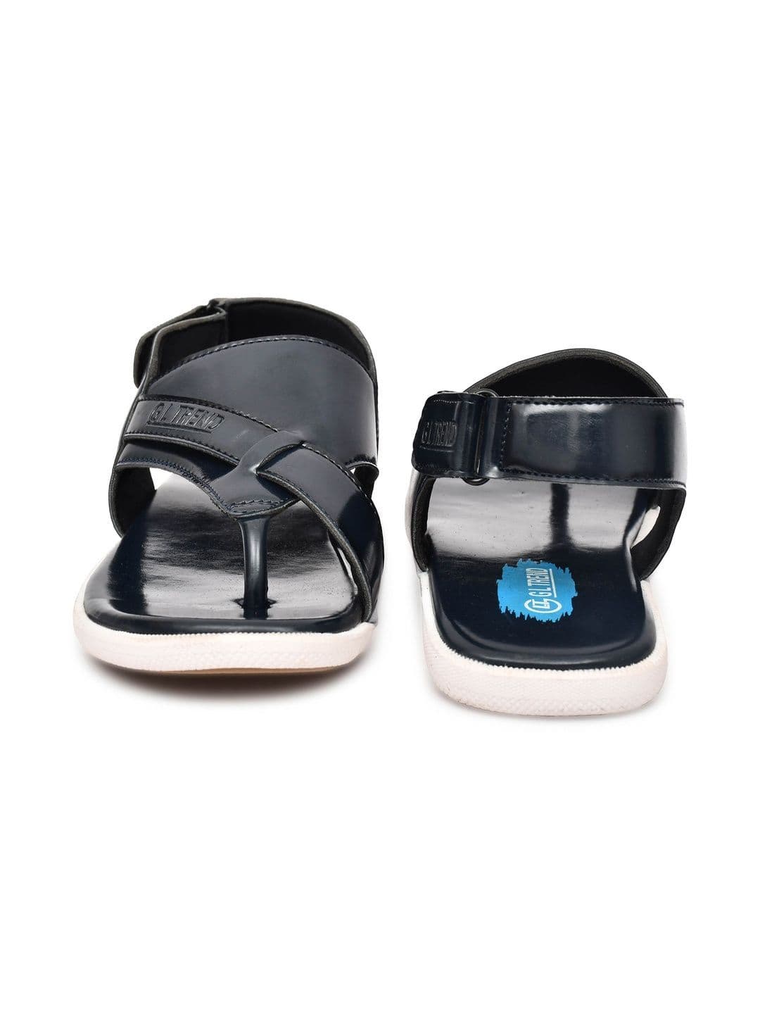 G L Trend Men Leather Comfort Casual Velcro Blue Sandals thumbnail 6