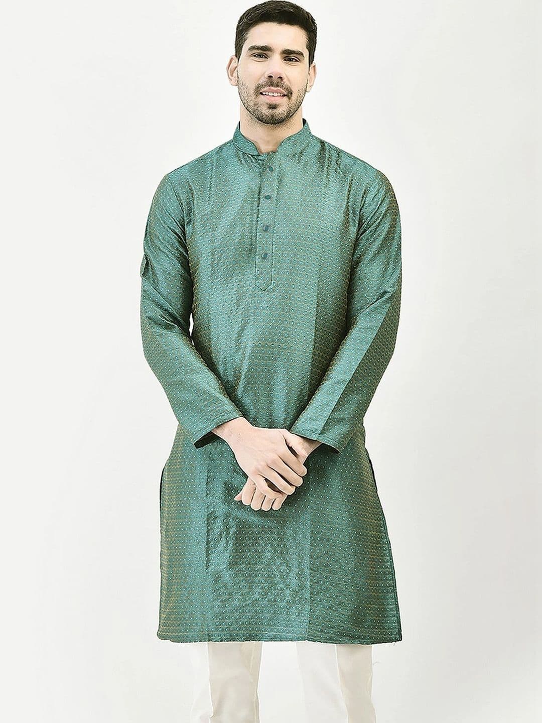 SG LEMAN Men Jacquard Kurta - view 1