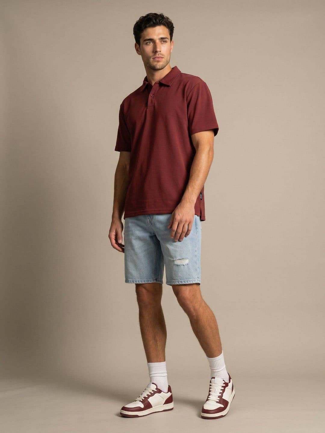 glitchez Polo Collar Drop-Shoulder Sleeves T-shirt thumbnail 3