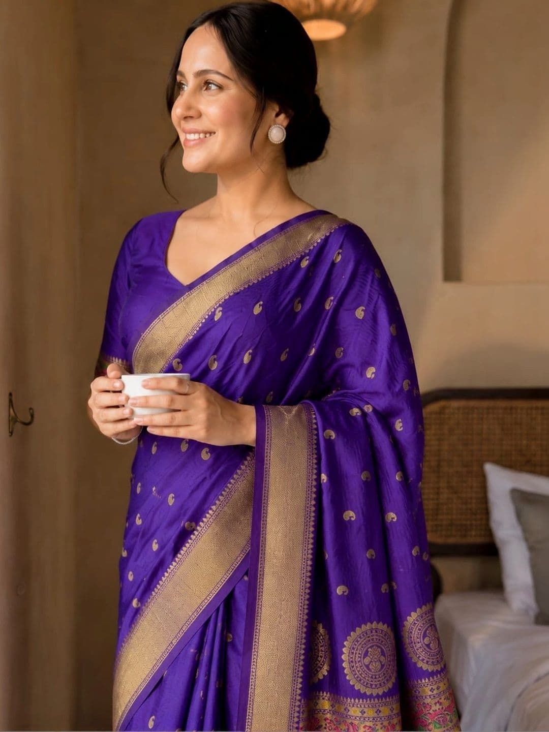 vastranagari Woven Design Zari Art Silk Designer Banarasi Saree thumbnail 2
