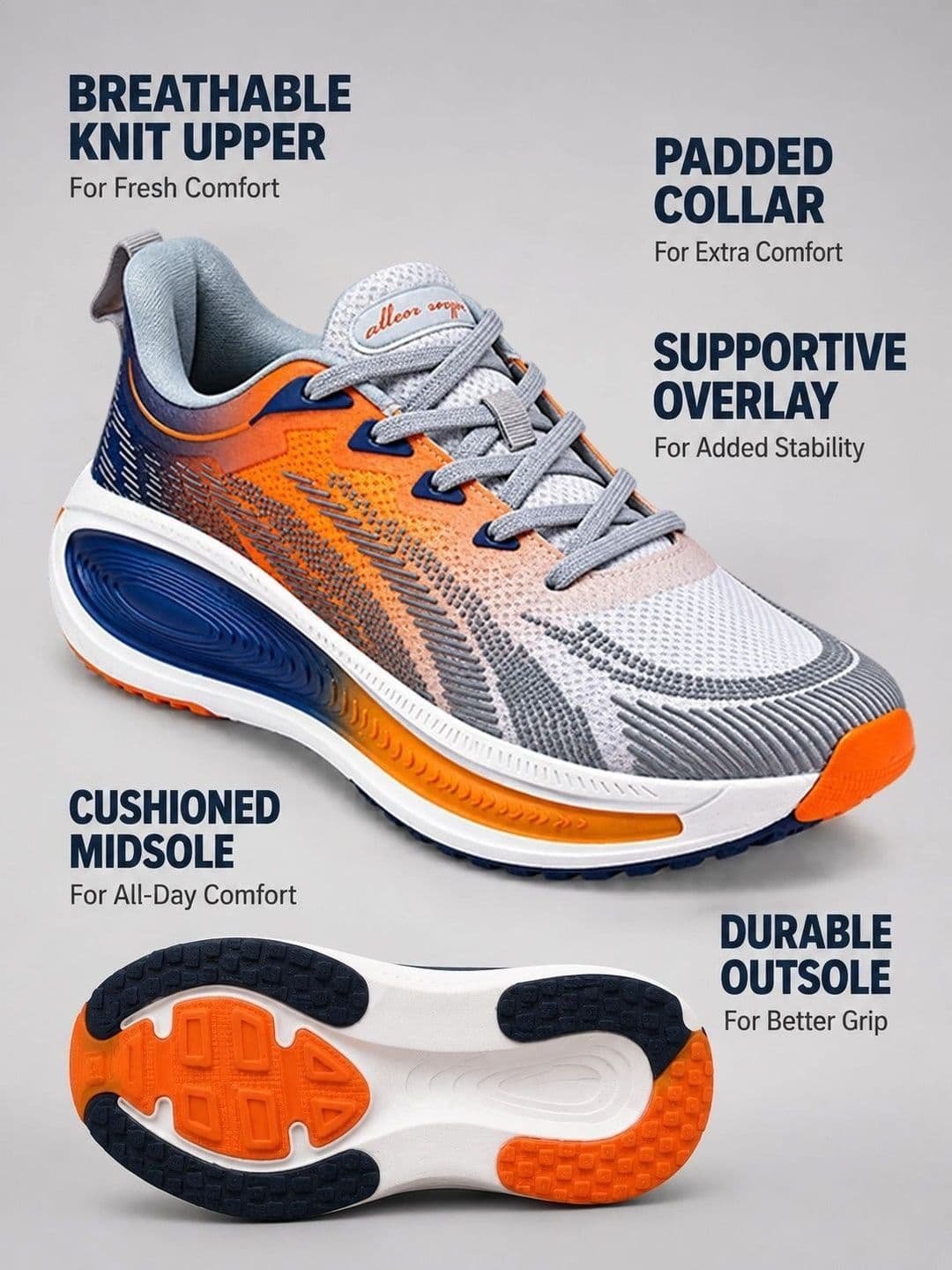 Allen Cooper Men Mesh Running Shoes thumbnail 7