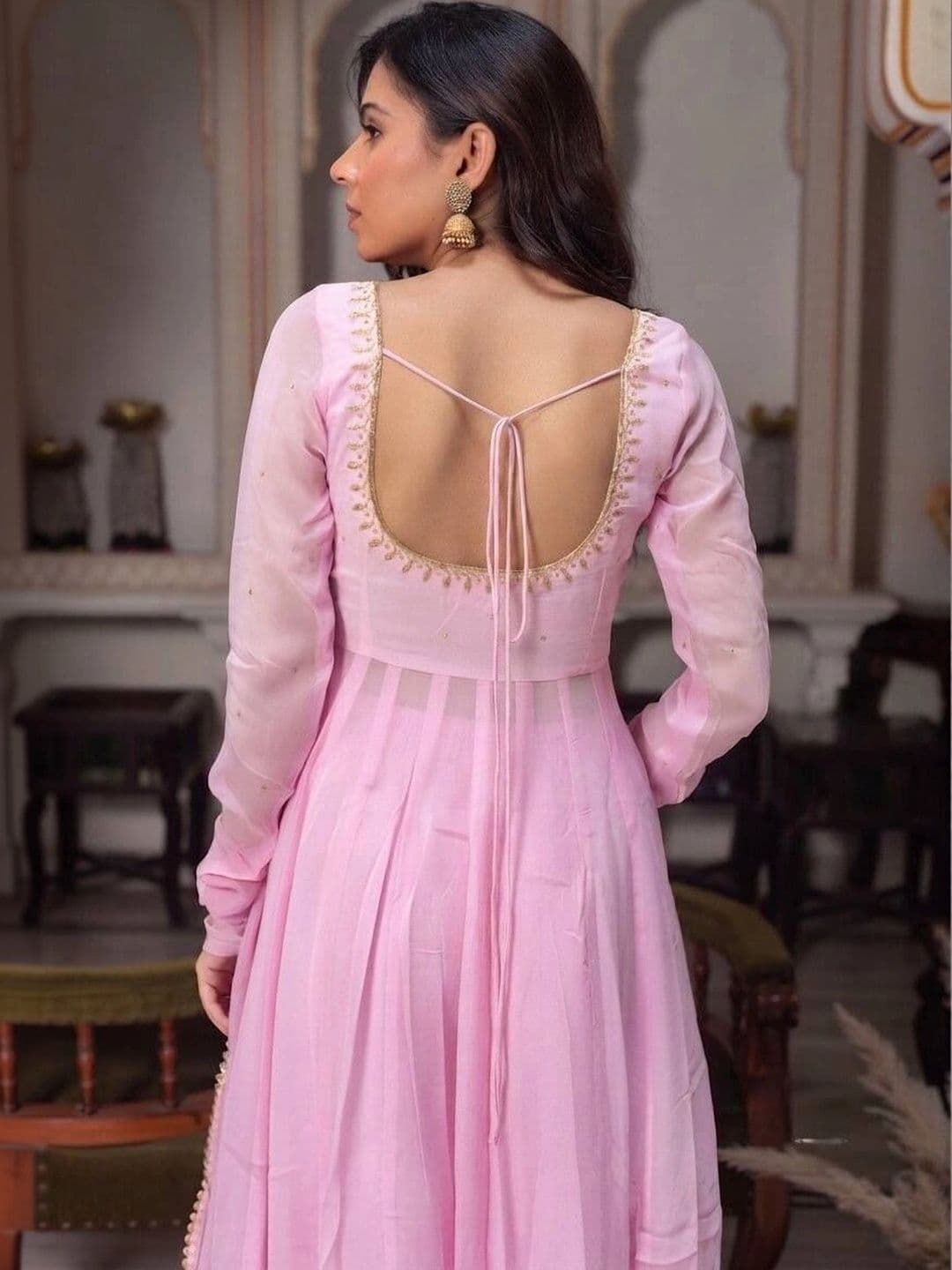 Homexa Enterprise Women Empire Thread Work Kurta with Palazzos & With Dupatta thumbnail 5