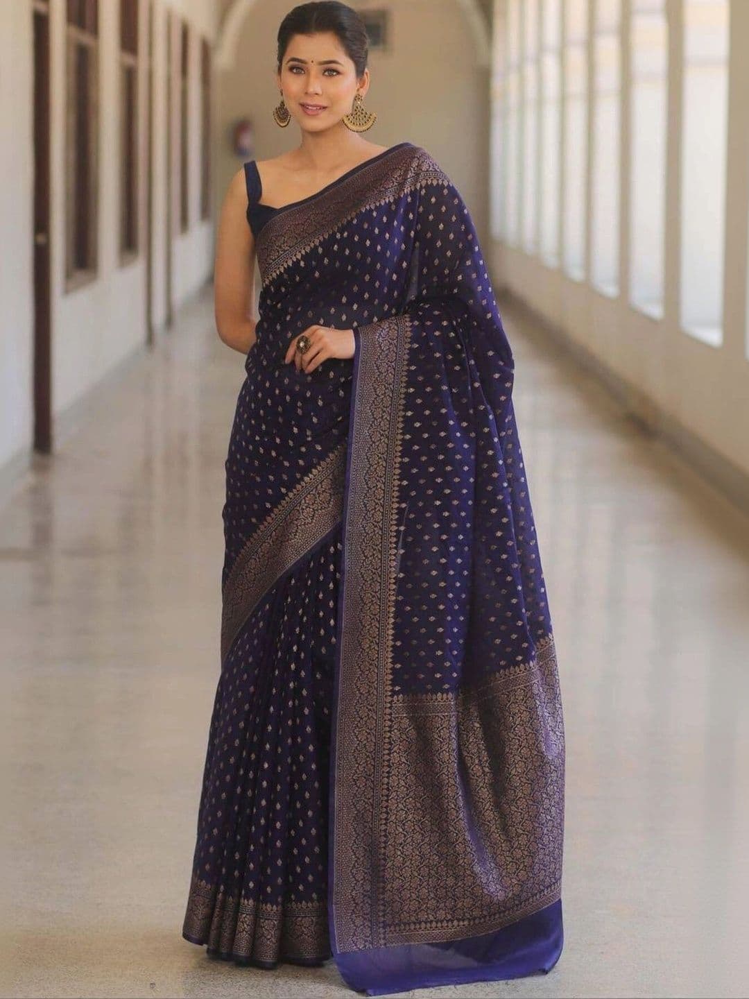 VS MALL Woven Design Zari Banarasi Saree - view 1