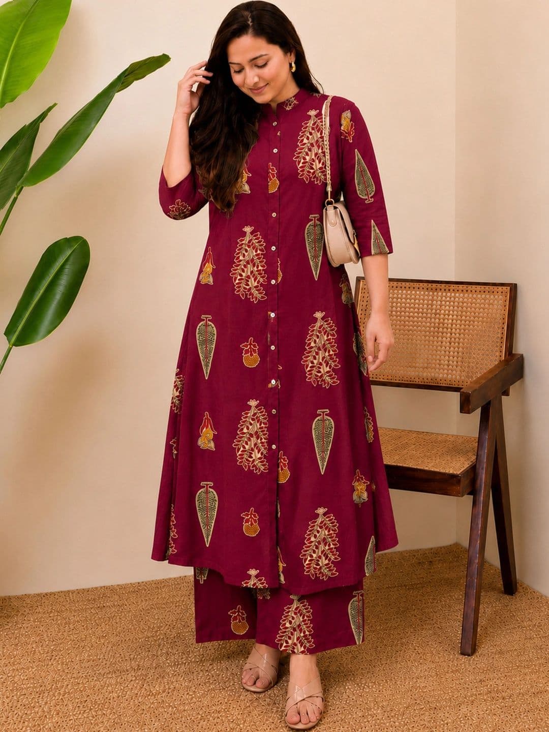 SZN Women Ethnic Motifs Printed Regular Kurta with Palazzos thumbnail 5