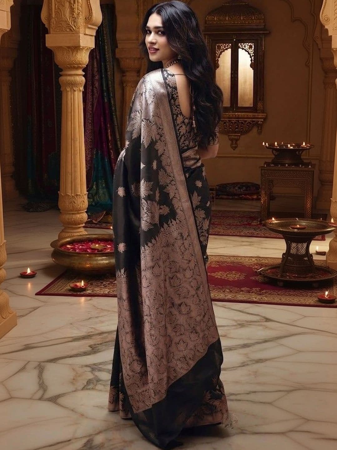AwadhiCraft Woven Design Zari Art Silk Banarasi Saree thumbnail 2