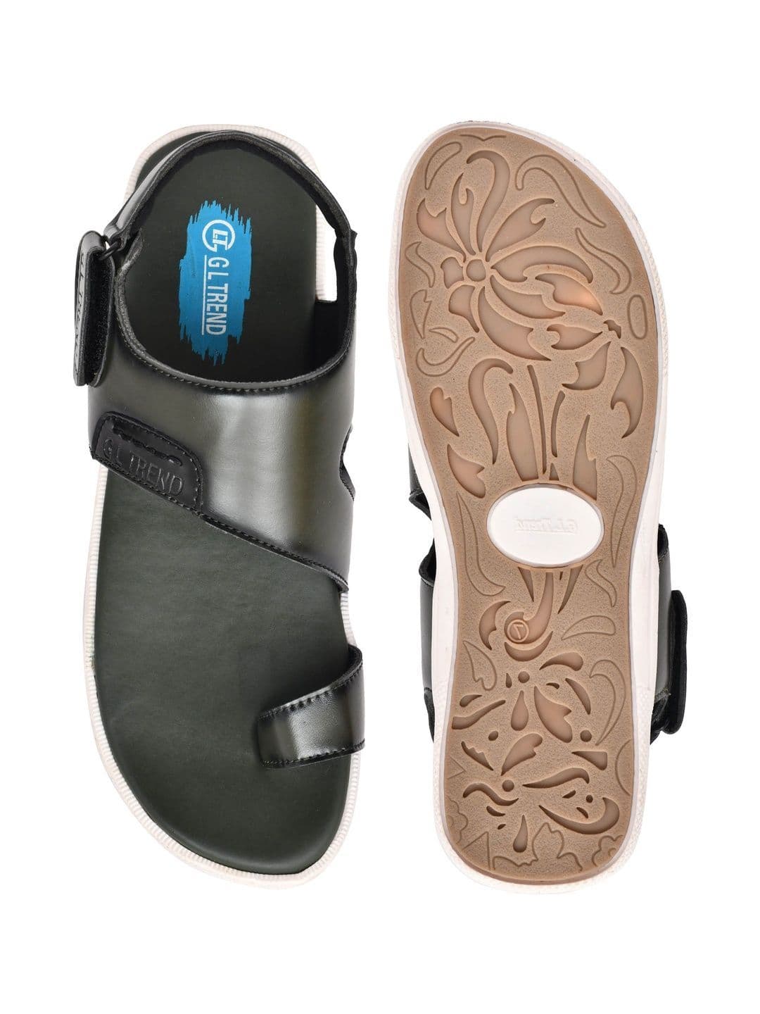 G L Trend Men's Olive Casual Comfort Open Toe Slip-On Sandals thumbnail 5