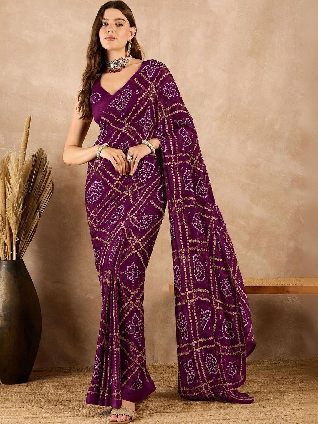 Sita Bandhani Pure Georgette Saree - view 1