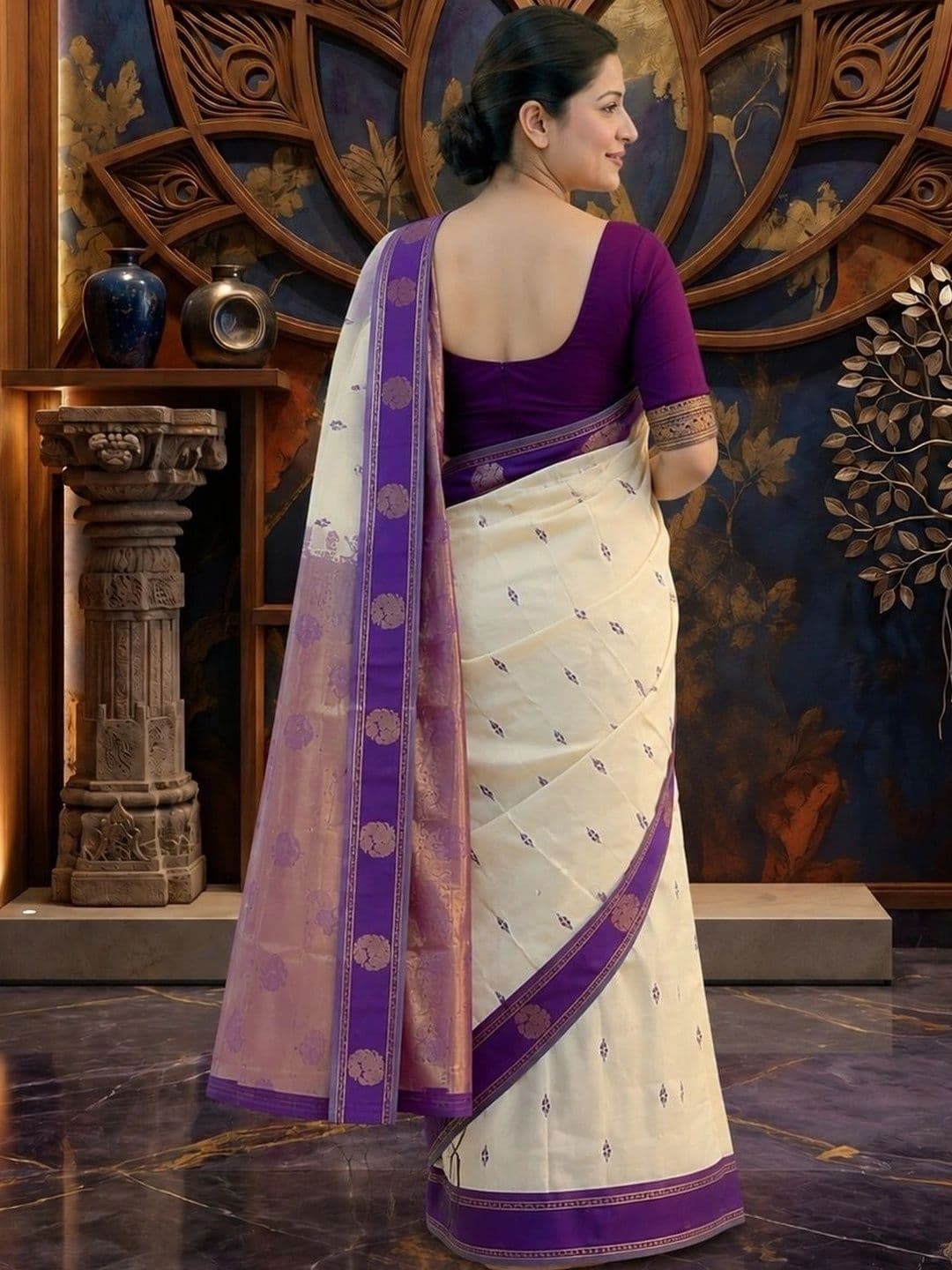 SHRIADINATH Woven Design Zari Art Silk Banarasi Saree thumbnail 3