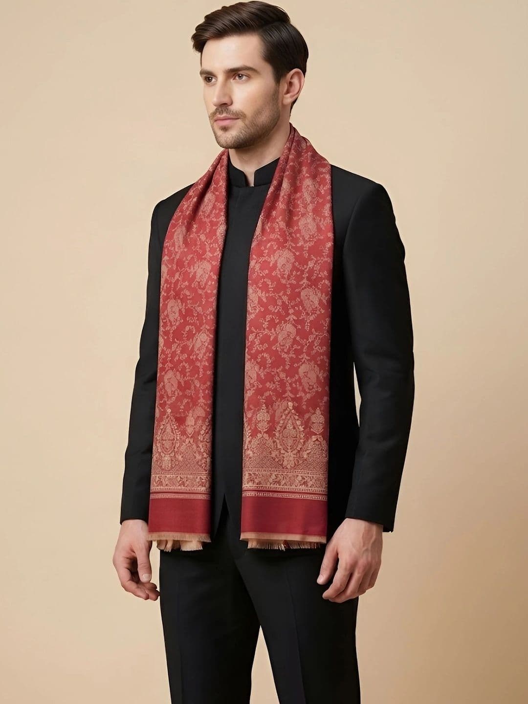 MUFFLY Men Woven Design Stole - view 1