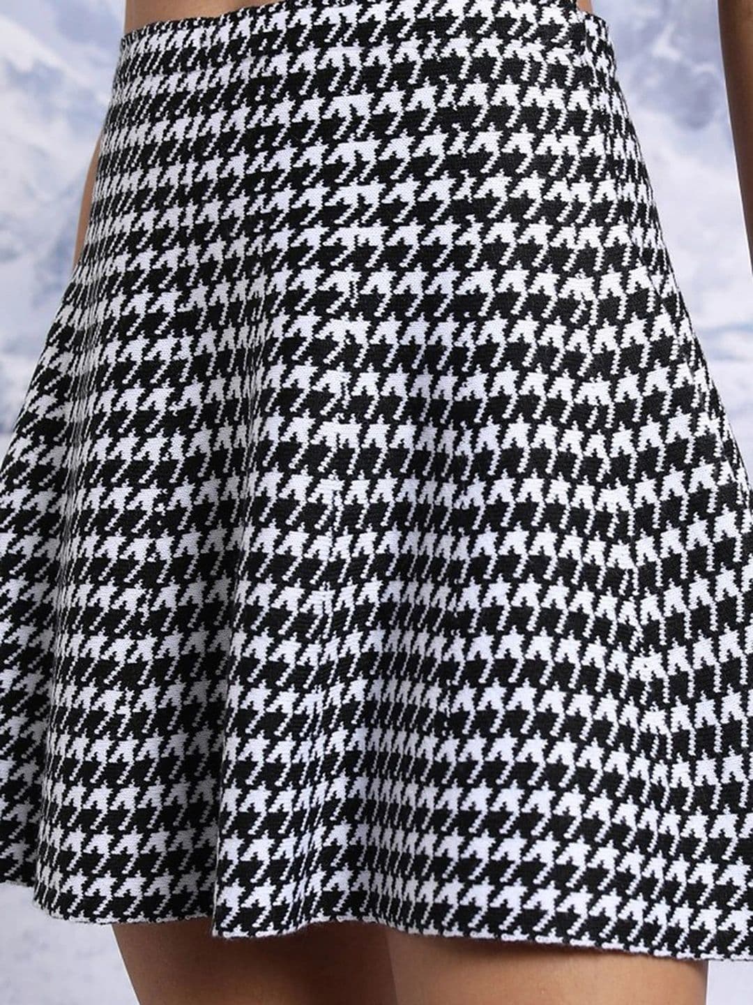 Mehrang Women Tweed Geometric Mini Flared Skirt thumbnail 2